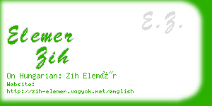 elemer zih business card